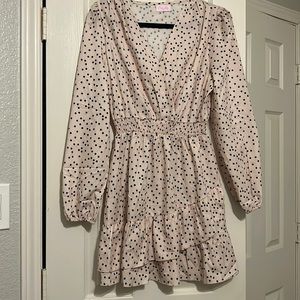 Pink Lily polka dot light pink dress M